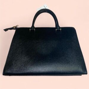 NWT Rainsmore Black Saffiano Leather Laptop Bag